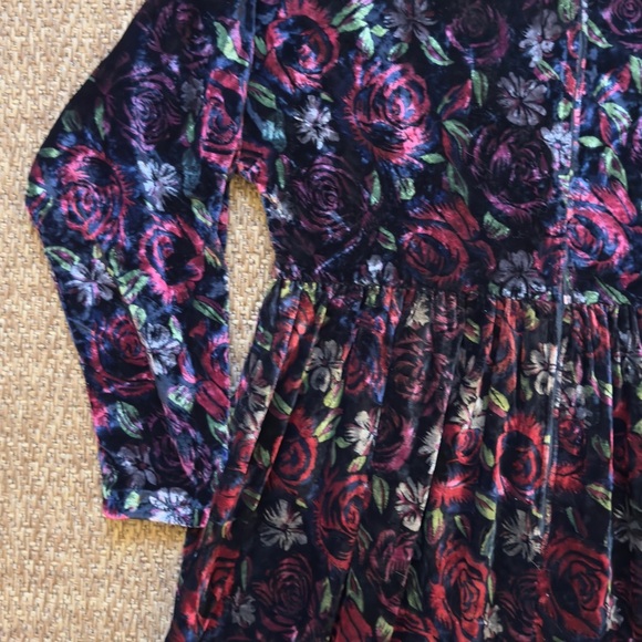 Vintage Handmade Velvet Floral Maxi Dress - Picture 9 of 13
